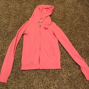 love pink full zip hoodie